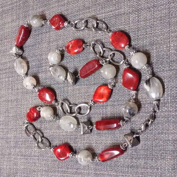 💎 Chain and bead necklace - Picture 4 of 6